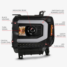 Load image into Gallery viewer, ANZO GMC SIERRA 1500 14-15 2500H/15-19 Projector Headlight Plank Style Black w/ Switchback (Halogen) ANZO ANZ111487