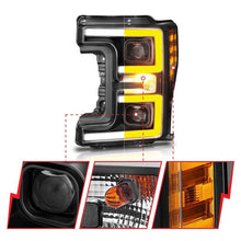 Load image into Gallery viewer, ANZO LED Headlights 17-18 Ford F-250 Super Duty Plank-Style L.E.D. Headlight Black (Pair) ANZO ANZ111388