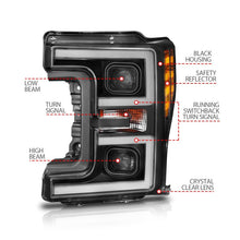 Load image into Gallery viewer, ANZO LED Headlights 17-18 Ford F-250 Super Duty Plank-Style L.E.D. Headlight Black (Pair) ANZO ANZ111388