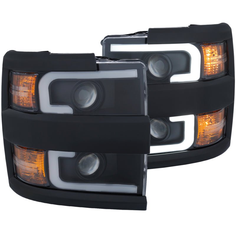 ANZO Projector Headlights 15-17 Chevrolet Silverado 2500HD / 3500HD Black w/ Black Rim ANZO ANZ111364
