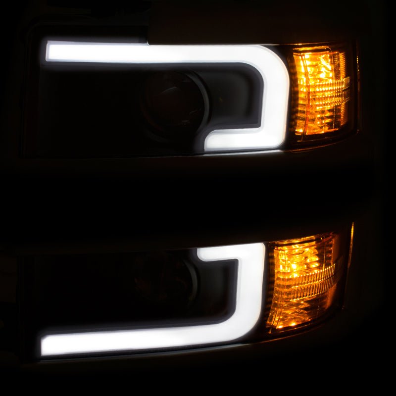 ANZO Projector Headlights 15-17 Chevrolet Silverado 2500HD / 3500HD Black w/ Chrome Rim ANZO ANZ111365