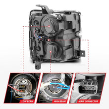 Load image into Gallery viewer, ANZO Projector Headlights 15-17 Chevrolet Silverado 2500HD / 3500HD Chrome w/ Chrome Rim ANZO ANZ111366