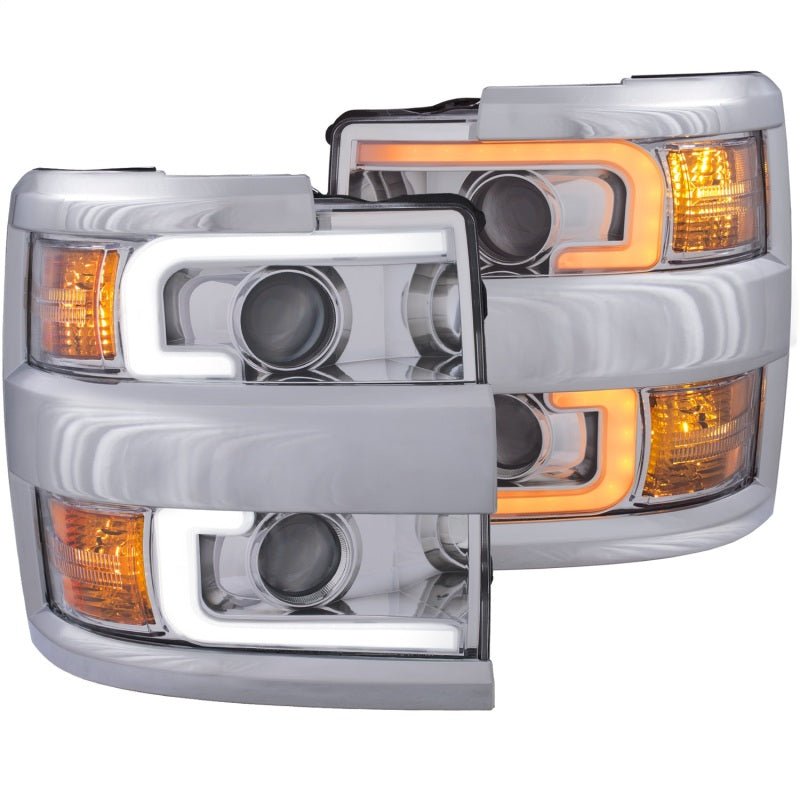 ANZO Projector Headlights 15-17 Chevrolet Silverado 2500HD / 3500HD Chrome w/ Chrome Rim ANZO ANZ111366