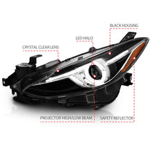 Load image into Gallery viewer, ANZO Projector Headlights With Halo Black w/Amber 14-17 Mazda 3 ANZO ANZ121522