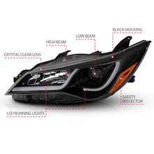 Load image into Gallery viewer, ANZO Projector Headlights With Plank Style Design Black w/Amber 15-16 Toyota Camry (4DR) ANZO ANZ121518