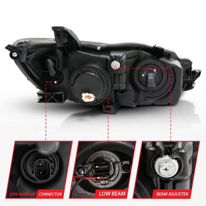ANZO Projector Headlights With Plank Style Design Black w/Amber 15-16 Toyota Camry (4DR) ANZO ANZ121518