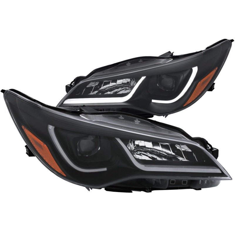ANZO Projector Headlights With Plank Style Design Black w/Amber 15-16 Toyota Camry (4DR) ANZO ANZ121518