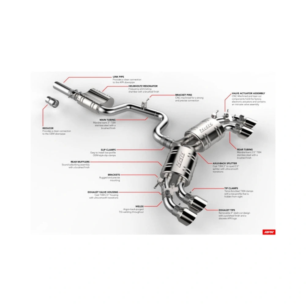 APR 18-19 Volkswagen Golf R (MK7.5) Catback Exhaust — unpackaged product view 25