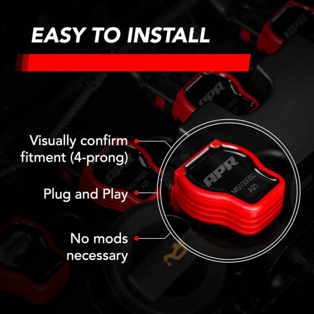 APR EA888.1/EA888.2/EA113/EA837 (PQ35/PQ45) 2.0T/3.0T Ignition Coil - Red - APR MS100208