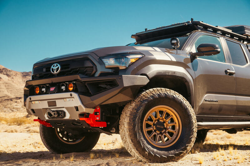 Toyota Tacoma with ARB Zenith winch bumper parked in desert landscape