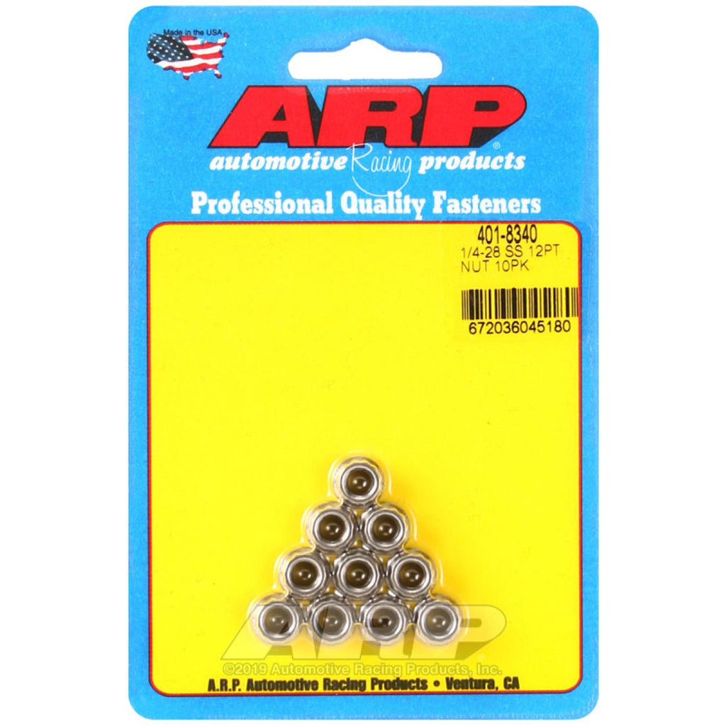 ARP 1/4-20in SS 12pt Nut Kit (10/pkg) ARP ARP401-8340