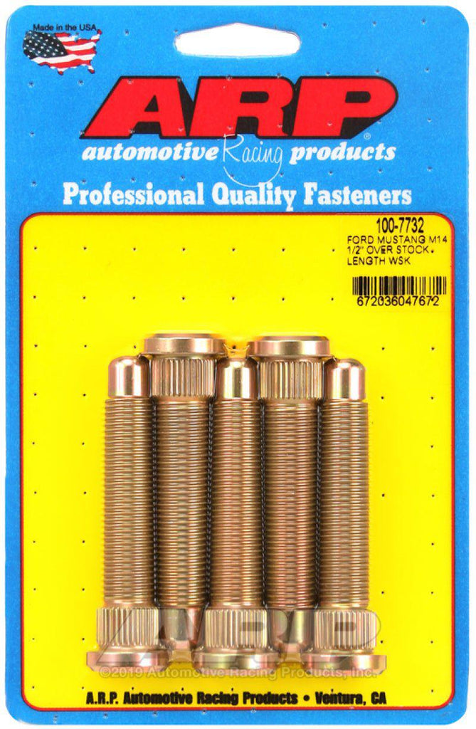 ARP 2015+ Ford Mustang GT M14 1/2in Over Stock Length Wheel Stud Kit - Black Ops Auto Works