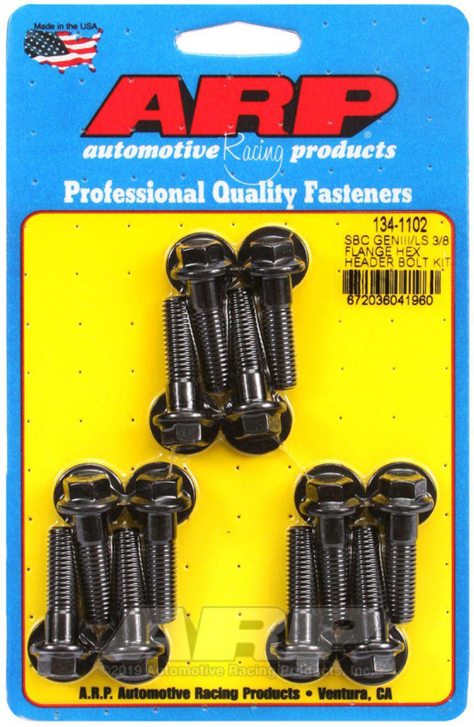 ARP Chevy LS 3/8in Flange Hex Header Bolt Kit - Black Ops Auto Works
