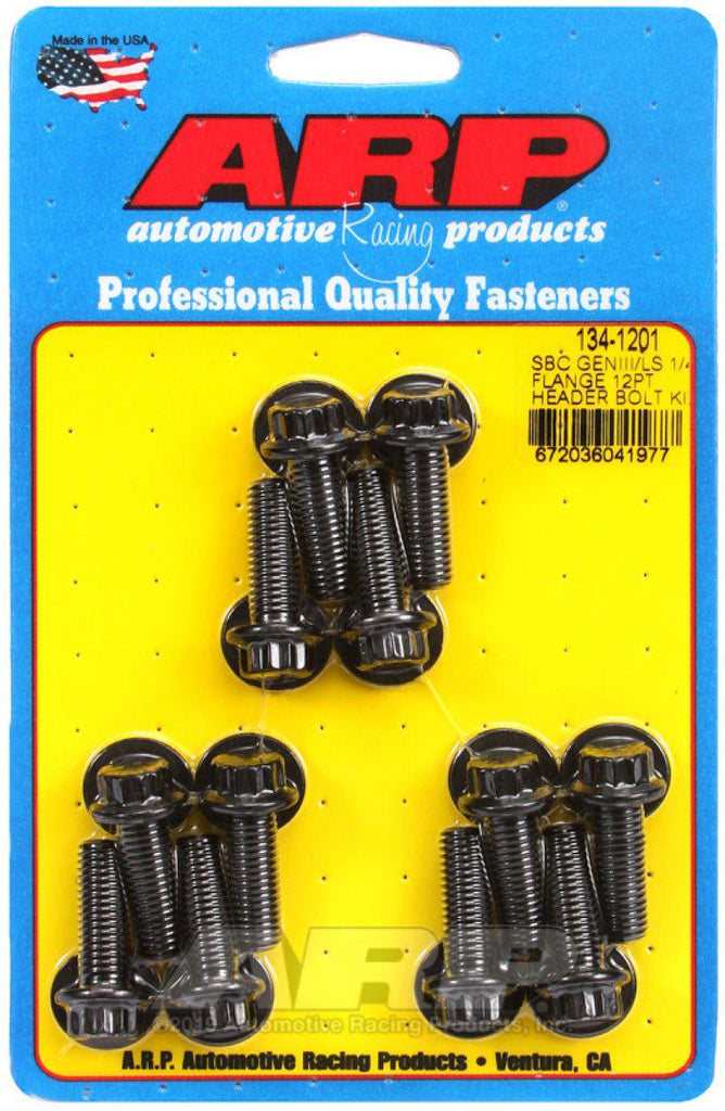 ARP SBC/GENII LS 1/4 Flange 12pt Header Bolt Kit - Black Ops Auto Works