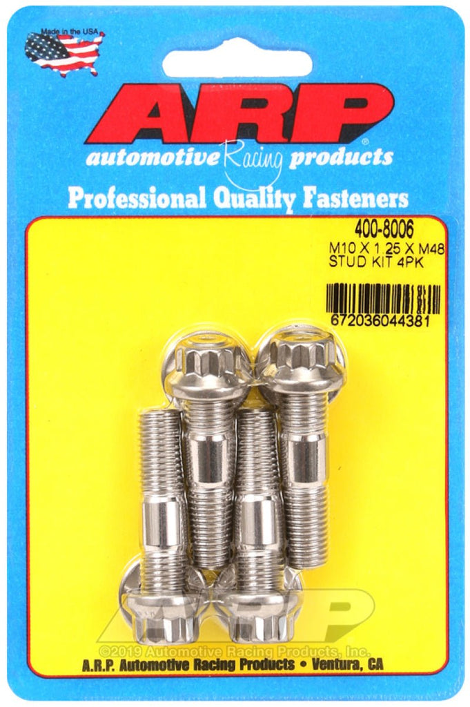 ARP M10 x 1.25 x 48mm Broached 4 Piece Stud Kit - Black Ops Auto Works