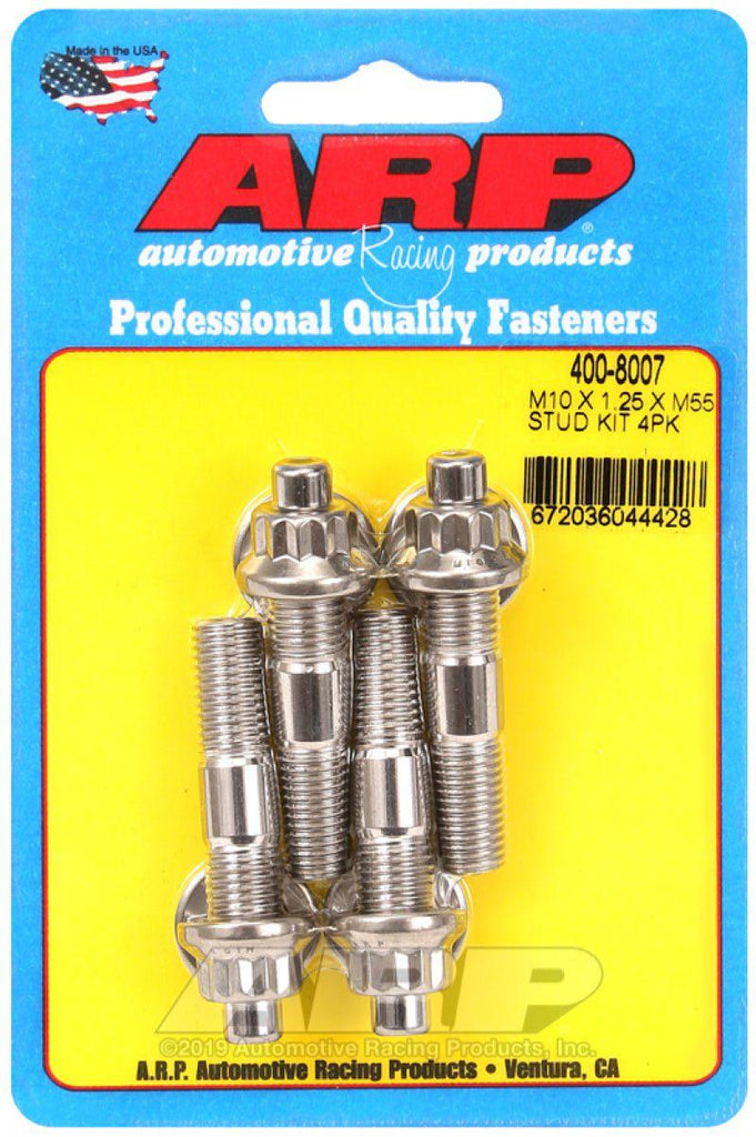 ARP M10 x 1.25 x 55mm Broached 4 Piece Stud Kit - Black Ops Auto Works
