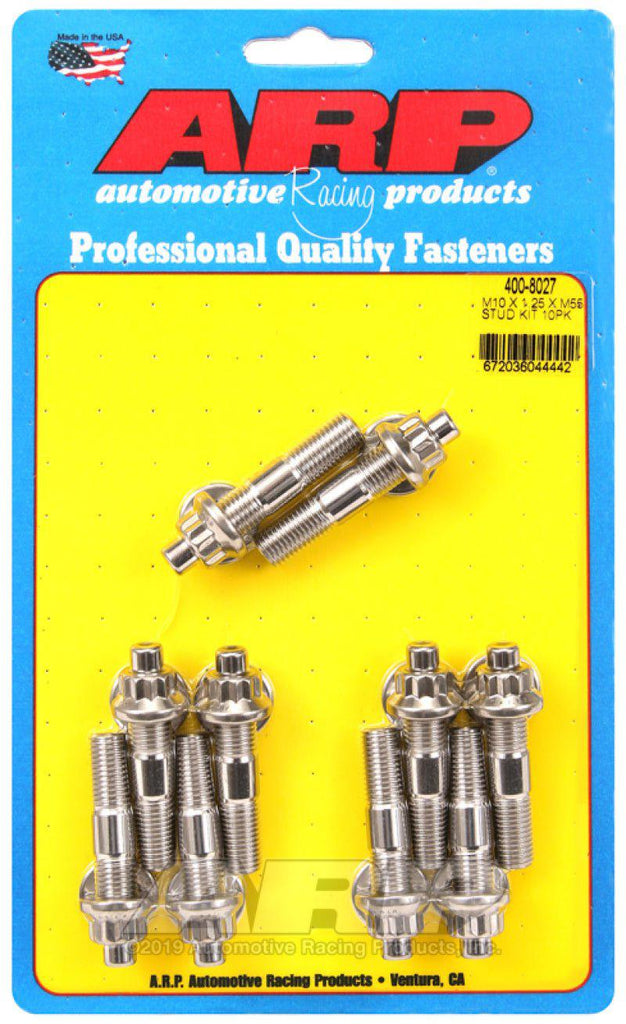 ARP M10 x 1.25 x 55mm Broached Stud Kit (10pcs) - Black Ops Auto Works