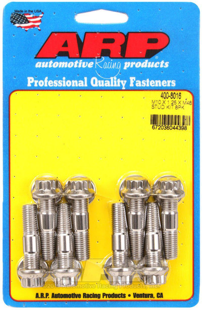 ARP Sport Compact M10 x 1.25 x 48mm Stainless Accessory Studs (8 pack) - Black Ops Auto Works