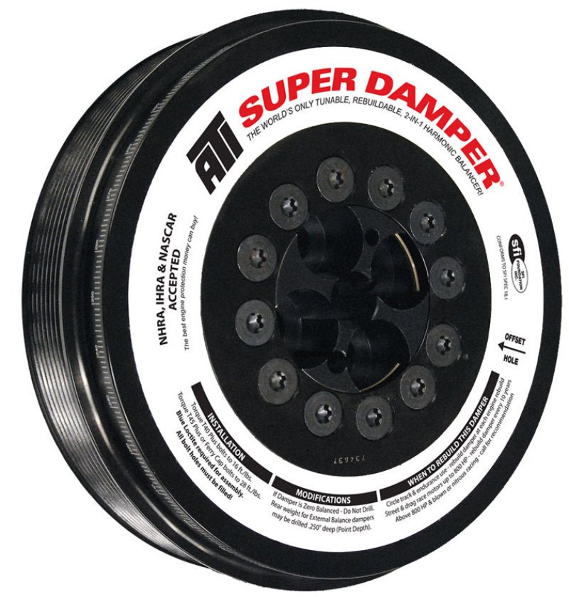 ATI Damper - 7.98in - Steel - 8 Grv - Cummins - 2003-07.5 - 5.9L - 3 Ring Hvy - Diesel - Black Ops Auto Works