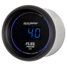 Load image into Gallery viewer, Autometer 52.4mm 1-100 PSI Black Digital Fuel Pressure Gauge - Black Ops Auto Works