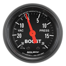 Load image into Gallery viewer, Autometer Z Series 52mm 20 PSI Mechanical Boost Vacumm Gauge - AutoMeter 2601
