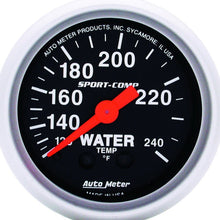 Load image into Gallery viewer, Autometer Sport-Comp 52.4mm 120-240 F Mech 2in Water Temp - AutoMeter 3332