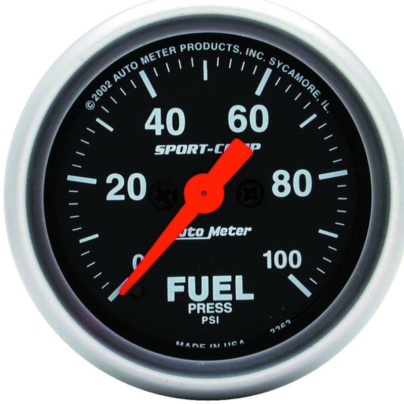 Autometer Sport-Comp 52mm 0-100 PSI Electronic Fuel Pressure Gauge - AutoMeter 3363