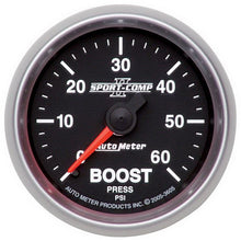 Load image into Gallery viewer, Autometer Sport-Comp II Mechanical 52mm 0-60 PSI Mechanical Boost Gauge - AutoMeter 3605