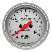 Load image into Gallery viewer, Autometer Ultra-Lite 52mm 0-280 ohm Adj Full Sweep Electronic Fuel Level Programmable Empty-Full  Ga - AutoMeter 4310