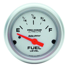 Load image into Gallery viewer, Autometer Ultra-Lite 52mm 0 OHMS Empty/90 OHMS Full Short Sweep Electronic Fuel Level Gauge - AutoMeter 4314