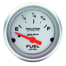 Load image into Gallery viewer, Autometer Ultra-Lite 52mm 73 OHMS Empty/10 OHMS Full Short Sweep Electronic Fuel Level Gauge - AutoMeter 4319