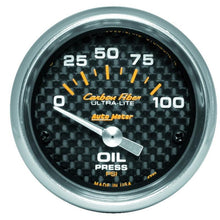 Load image into Gallery viewer, Autometer Carbon Fiber 52mm 100 PSI Electronic Oil Pressure Gauge - AutoMeter 4727