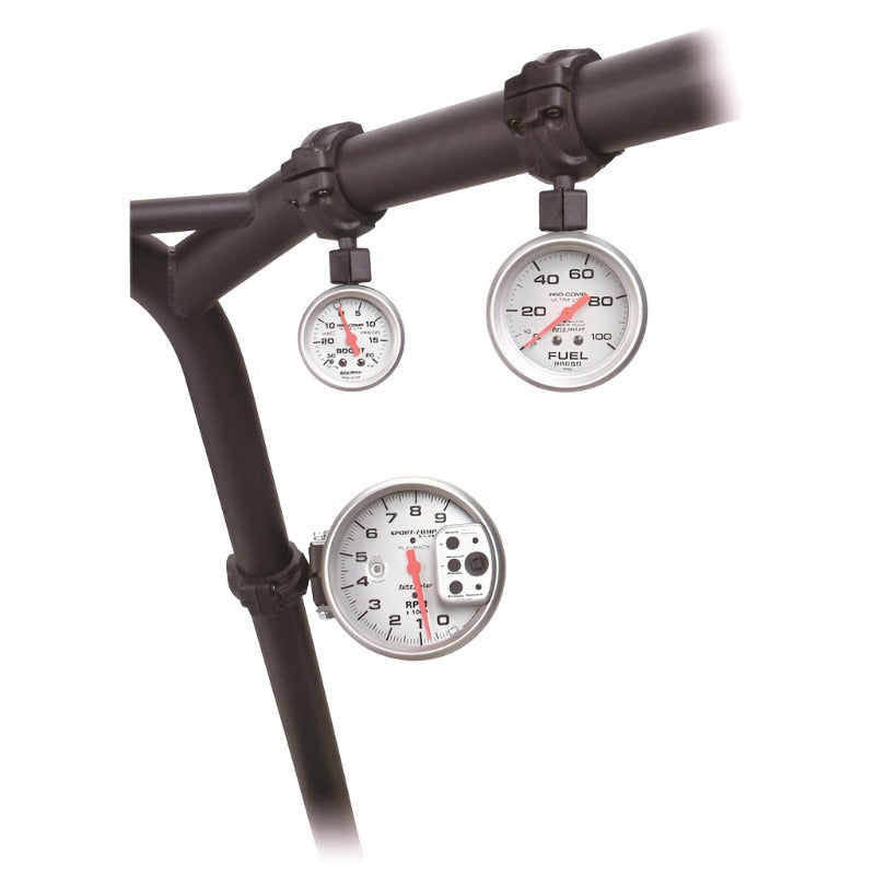 Autometer 2-1/16in inch Black Roll Pod Gauge Mount for 1 5/8 inch Roll Cage - AutoMeter 48003