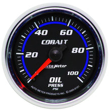 Load image into Gallery viewer, Autometer Cobalt 52mm 100 PSI Mechanical Oil Pressure Gauge - AutoMeter 6121