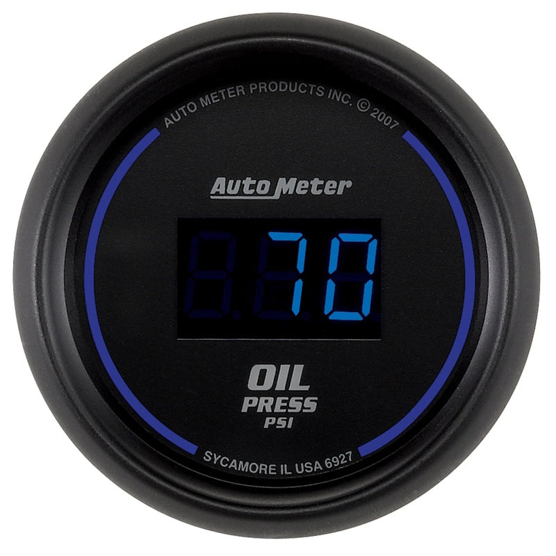 Autometer Cobalt Digital 52.4mm Black 0-100psi Oil Pressure Gauge - AutoMeter 6927
