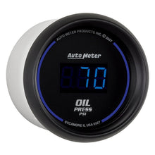 Load image into Gallery viewer, Autometer Cobalt Digital 52.4mm Black 0-100psi Oil Pressure Gauge - AutoMeter 6927