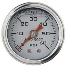 Load image into Gallery viewer, Autometer AutoGage 1.5in Liquid Filled Mechanical 0-60 PSI Fuel Pressure Gauge - White AutoMeter ATM2176