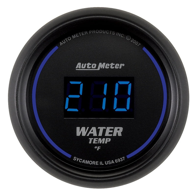 Autometer Cobalt Digital 52.4mm Black 0-300 deg F Water Temperature Gauge - Black Ops Auto Works