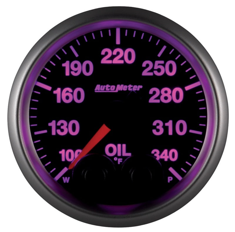 Autometer Elite 52mm 100-340 Deg F Oil Temp Peak & Warn w/ Electronic Control Gauge AutoMeter ATM5640
