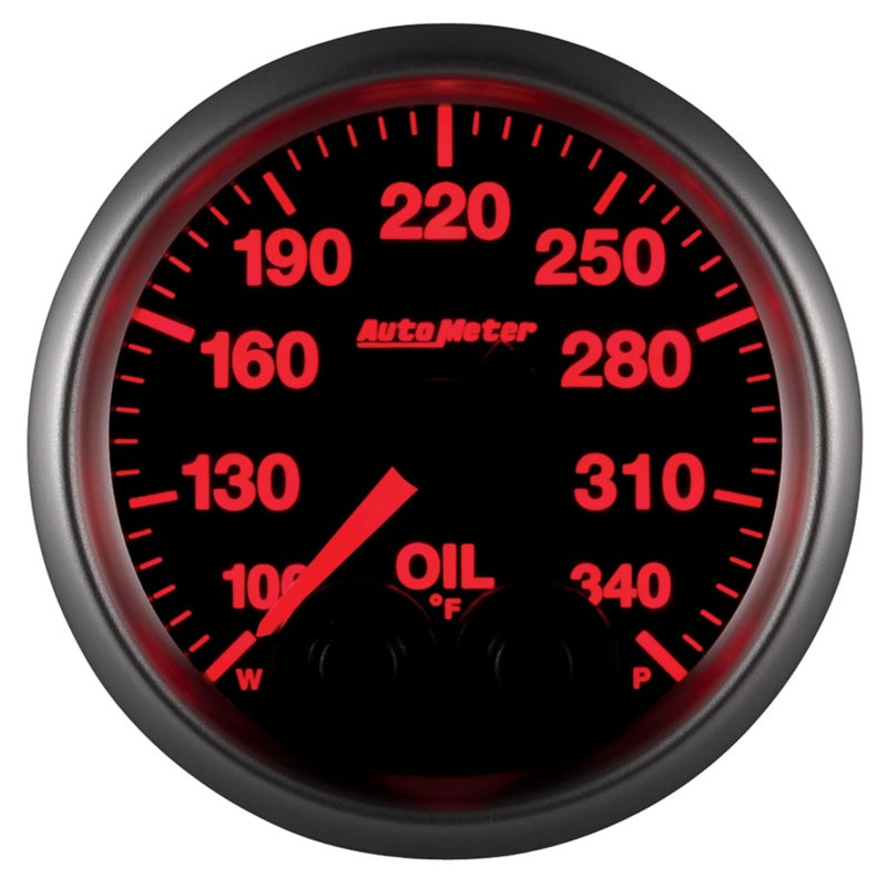 Autometer Elite 52mm 100-340 Deg F Oil Temp Peak & Warn w/ Electronic Control Gauge AutoMeter ATM5640