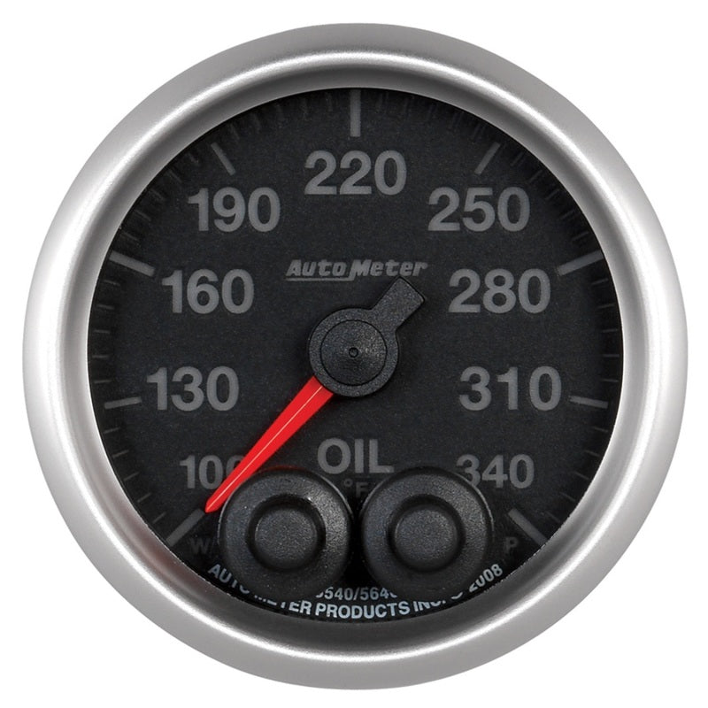 Autometer Elite 52mm 100-340 Deg F Oil Temp Peak & Warn w/ Electronic Control Gauge AutoMeter ATM5640