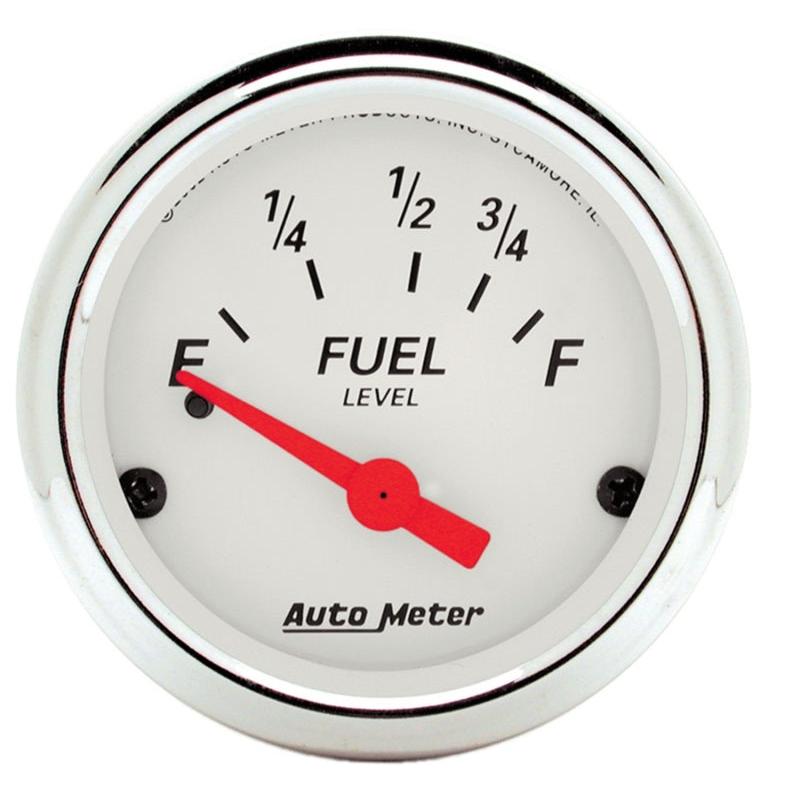 AutoMeter Gauge Fuel Level 2-1/16in. 73 Ohm(e) to 10 Ohm(f) Elec Arctic White AutoMeter ATM1316