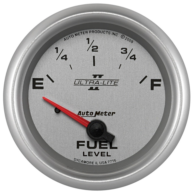 AutoMeter Gauge Fuel Level 2-5/8in. 240 Ohm(e) to 33 Ohm(f) Elec Ultra-Lite II AutoMeter ATM7716