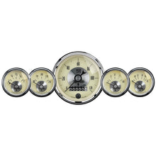 Load image into Gallery viewer, AutoMeter Gauge Kit 5 Pc 3-3/8in. &amp; 2-1/16in. Elec Speedo W/Wheel Odo Prestige Antq. Ivory AutoMeter ATM2002