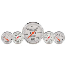 Load image into Gallery viewer, AutoMeter Gauge Kit 5 Pc. 3-1/8in. &amp; 2-1/16in. Mech. Speedo. Wtmp &amp; Oilp Arctic Wht AutoMeter ATM1311