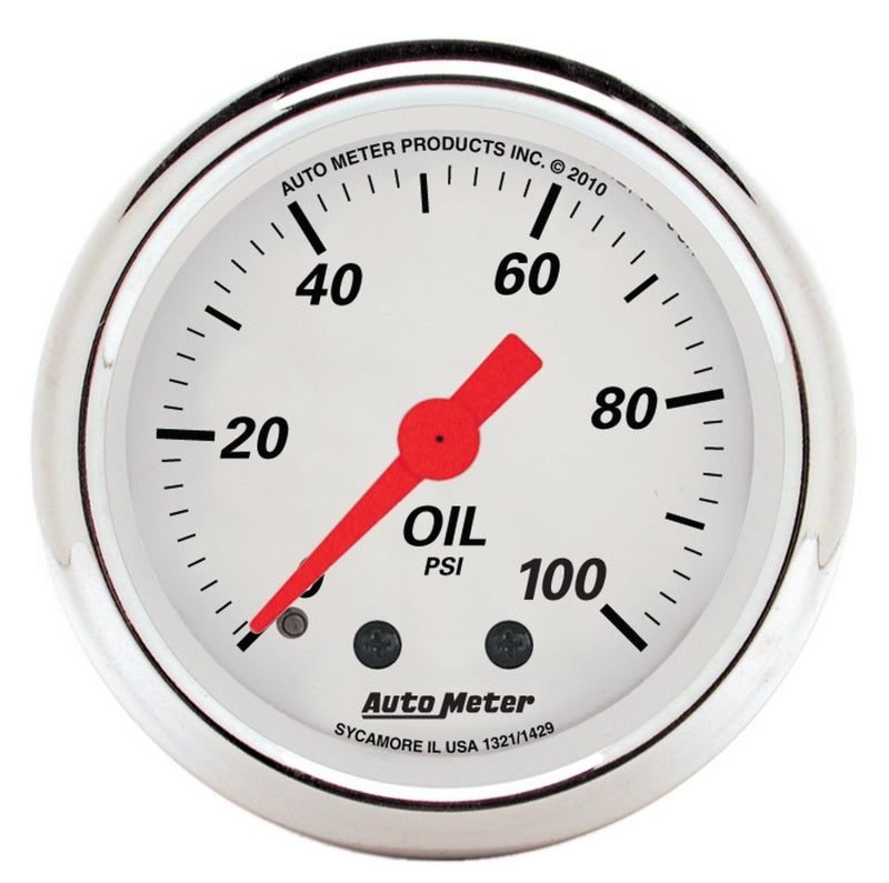 AutoMeter Gauge Kit 5 Pc. 3-1/8in. & 2-1/16in. Mech. Speedo. Wtmp & Oilp Arctic Wht AutoMeter ATM1311