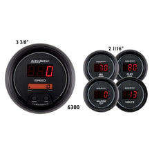 Load image into Gallery viewer, AutoMeter Gauge Kit 5 Pc. 3-3/8in. &amp; 2-1/16in. Elec Speedo Digital Black Dial W/ Red Led AutoMeter ATM6300