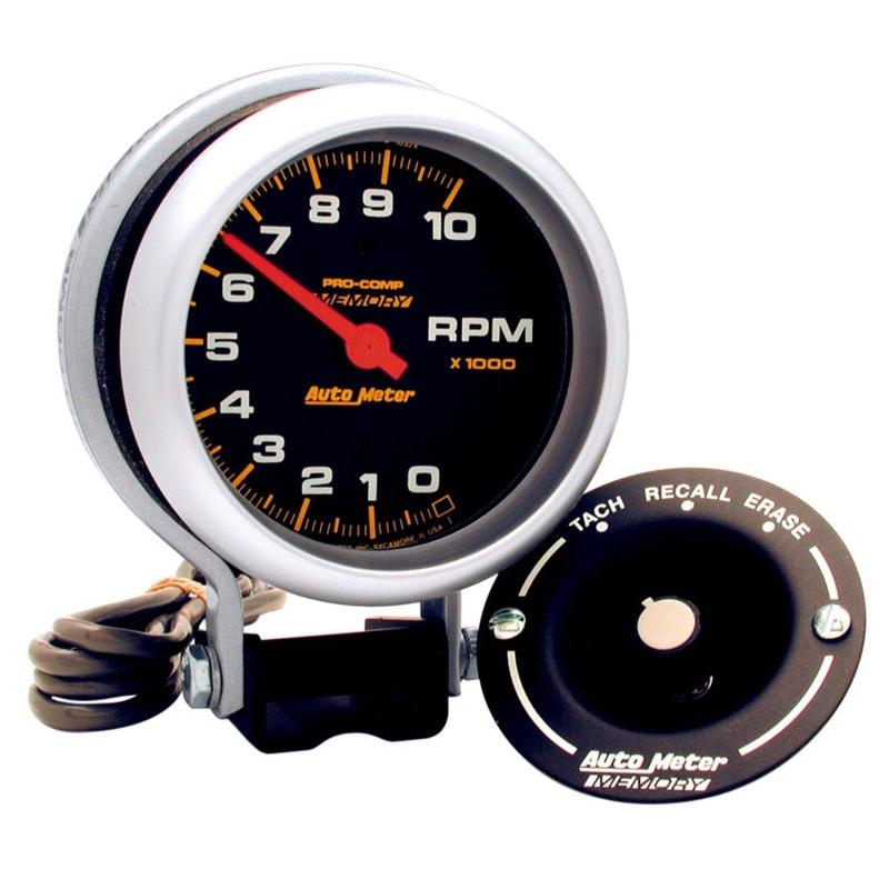 AutoMeter Gauge Tachometer 3-3/4in. 10K RPM Pedestal W/Peak Memory Pro-Comp AutoMeter ATM6601