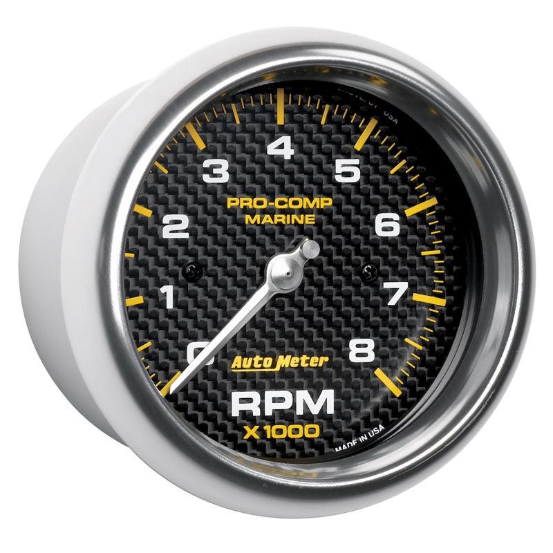 Autometer Marine Carbon Fiber 3-3/8in 8k RPM Tachometer - Black Ops Auto Works