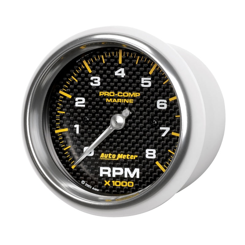 Autometer Marine Carbon Fiber 3-3/8in 8k RPM Tachometer - Black Ops Auto Works